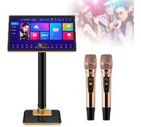 21.5 inch Portable Karaoke System, 3T Capacitive Touch Screen Karaoke Machine, Cloud Song Update, Wireless Mic Desktop KTV Player Fit for Karaoke, Movie Watching, Games