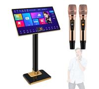 21.5 Inch Professional Karaoke System,Capacitive Touch Screen Karaoke Machine With Wireless Microphone, Phone App Control - 1.1M Songs for Home & Bar(3T)