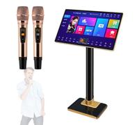 21.5-Inch Touch Screen Karaoke System with 2 Wireless Microphones | 3TB Storage, 1.1M Cloud Songs, WiFi & App Song Selection, Built-In DSP Amplifier, Works with Active Speakers or Soundbar