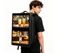 21.5 Inch Waterproof Digital Signage Backpack, 1000 Nits High Brightness LCD, USB/App Input, Human Walking Billboard