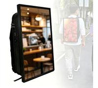 21.5" Smart LCD Backpack Digital Signage - Portable Multimedia Display Bag With Built-in Speaker, Wearable LED Screen For Business Advertising & Outdoor Marketing
