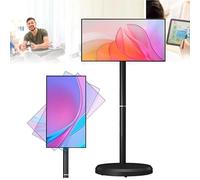 21.5'' UHD Smart Portable TV, 4GB+64GB, Android 14, Portable Touch Screen Monitor, Built-in 6000mAh Battery, Swivel Rotation,Black-4+64G