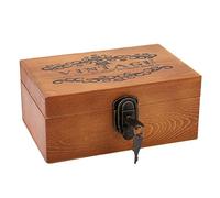21.5 x 14 x 9.5cm Vintage Treasure Box Stash Box Decorative BoxLockable Wooden Box with Key for Gifts Storage and Home Decor (#1) School Supplies