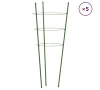 (21.5 x 60 cm) vidaXL 5x Garden Plant Supports with 4 Rings Green Steel Stake Multi Sizes