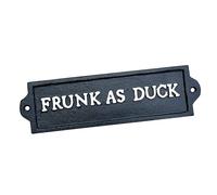 21.5cm Cast Iron 'Frunk as Duck' Funny Wall Mounted Plaque Sign Kitchen Wall Art Home Garden Bar Pub Decoration