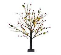 21.6 Inch Red Berries LED Branch Light, Battery Operated Indoor Lights, Detachable Lighted Branch Fruit Tree Light for Xmas Home Tabletop Holiday Decorations