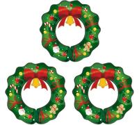 21.7 Inch Giant Christmas Wreath with Red Bow Bell Foil Balloons Santa Claus Gingerbread Man Candy Cane Christmas Berry Print Balloon for Birthday Party New Year Baby Shower Party Decorations