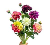 21" Artificial Dahlias,Silk Flowers with Stems,Winter Flowers Artificial for Decoration,Long Stem Artificial Flowers for Tall Vase,Wedding Party Decor Spring Decorations for Home (6, Multicolour)