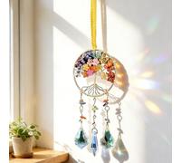 21 cm Crystal Tree of Life Suncatcher, 7 Chakra Healing Stones Ornament