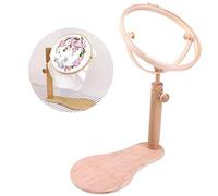 21 cm Embroidery Hoop Stand, Wood Cross Stitch Hoop Set, Embroidery Ring Frame, Cross Stitch Frame Floor Stand, Desktop Needlework Lap Frame,Tapestry Hoops Rack, Adjustable Quilting Sewing Tools