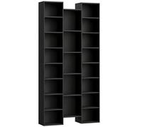 21-Compartment Bookshelf - Black Particle Board Bookcase
