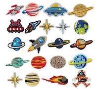 21 Cosmic Planet Astronaut Patches - Cartoon Cloth Stickers, Planet Series Embroidery Patches for Children, Suitable for Clothes and Pants