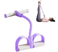 21 Fitness Resistance Bands-4/6 Tube Pedal Ankle Puller,2025 New Stretch Bands for Exercise, Sit Up Exercise Equipment with Handles, for Abdomen/Waist/Arm/Leg Stretching Training (Purple, Six Tubes)