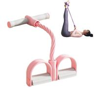 21 Fitness Resistance Bands-4/6 Tube Pedal Ankle Puller,2025 New Stretch Bands for Exercise, Sit Up Exercise Equipment with Handles, for Abdomen/Waist/Arm/Leg Stretching Training (Pink, Six Tubes)