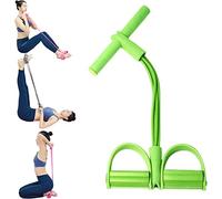 21 Fitness Resistance Bands - 4 Tube Pedal Ankle Puller, Yoga Handle Bands Exerciser Multifunction Trainer Tension Rope for Body, Abdomen, Waist, Arm, Tummy Exercise Stretching Training ( Color : Gree