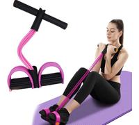 21 Fitness Resistance Bands-6 Tube Pedal Ankle Puller, 2025 New Stretch Bands for Exercise for Yoga Stretching Slimming Training (Dark pink)