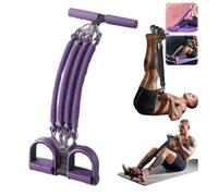 21 Fitness Resistance Bands Set - 4-Strand Pedal Ankle Puller, 100LB Max Resistance, 2025 for Ab Training, Core Strength & Full-Body Workouts (Purple 100 lbs)