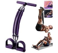 21 Fitness Resistance Bands Set - 4-Strand Pedal Ankle Puller, 100LB Max Resistance, 2025 for Ab Training, Core Strength & Full-Body Workouts (Purple 75 lbs)