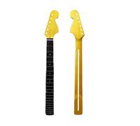 21 Fret Maple Guitar Neck Rosewood Fretboard Replacement Head Yellow Glossy Dots Inlay Back Strip