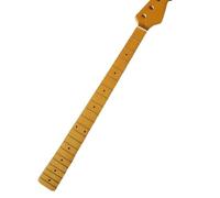 21 Frets Maple Electric Bass Guitar Neck With Fingerboard Inlay Dots Yellow Color Glossy Paint Parts