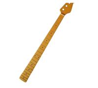 21 Frets Maple Electric Bass Guitar Neck With Maple Fingerboard Inlay Dots Yellow Color Glossy Guitar Parts