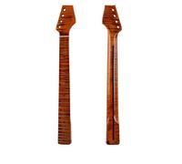 21 Frets One Pieces Flame Material Maple Glossy Yellow Electric Guitar Neck Accessories Parts