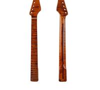 21 Frets One Pieces Tiger Flame Material Maple Glossy Yellow Paint Electric Guitar Neck Accessories Parts
