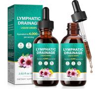 21-in-1 Lymphatic Drainage Drops 2 Pack, 6000mg Vegan Herbal Supplement | Lymphatic Wellness Liquid Drops,Gluten-Free 2 x 60ml Bottles, 2 Month Daily Wellness Supply for Men & Women