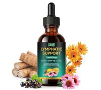 21-in-1 Lymphatic Support Liquid Drops, Lymphatic Drainage Supplement with Dandelion Burdock Turmeric Bromelain, Vegan Alcohol Free 2.02 FL OZ