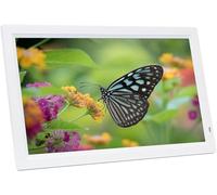 21 In Large Digital Photo Frame, 1920 * 1080 Ips Full Hd Screen, Support 32Gb Sd Card U Disk, 1080P Video Playback, Easy Plug And Play For All Ages (White)