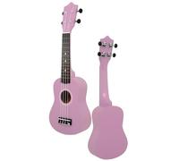 21 Inch Colored Basswood Beginner Mini Guitarra 4 Strings Ukulele(Color:Pink set)