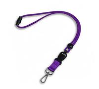 21 Inch Durable Round Cord Lanyard, Adjustable Safety Breakaway Neck Strap with Heavy Duty Metal Clip, Holder Detachable Buckle and Heavy Duty Metal Hook for ID Cards, Phones, Whistle & Keys - Purple