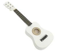 21 Inch Guitar Small Acoustic Guitar for Beginners 6- String Wooden Guitar White