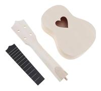 21 Inch Heart Shape Hole Treble Ukulele DIY Kit Basswood Hawaii Guitar Handwork Painting Ukelele Ukulele Starter Kit