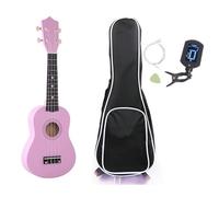 21 Inch Treble Ukulele Hawaii 4 String Guitar Tuner Pick Ukelele Bag Musical Instruments for Gifts Ukulele Starter Kit(Pink)