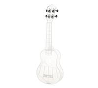 21 Inch Treble Ukulele Transparent PC Material Integral Unibody Lightweight Colored 3 Strings Guitar For Beginner Ukulele Starter Kit(White)