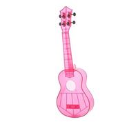 21 Inch Ukulele Soprano Transparent PC Material Integral Unibody Lightweight Candy Colored 3 Strings Guitar(Color:Pink)