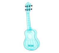 21 Inch Ukulele Soprano Transparent PC Material Integral Unibody Lightweight Candy Colored 3 Strings Guitar(Color:Blue)