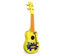 21-Inch Ukulele With 12-Fret Fingerboard Nylon Strings Full Wooden Barrel Body Instrument For Beginner Ukulele Starter Kit(Yellow)