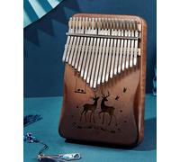 21-Key "Deer Companion" Kalimba - Gradient Brown Acacia Thumb Piano Soothing Musical Starter Kit & Thoughtful Gift