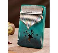 21-Key Kalimba - Snow Deer Gradient Green Mahogany Thumb Piano, Beginner Musical Instrument Gift for Women & Girls
