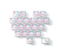 21 Keys Cute Cat Heart-Shaped Transparent Keycaps, PC Material Crystal Backlit Personalized Keycaps, DIY Custom Mao Profile Key Cap for MX Swithes Mechanical Keyboards (Transparent)
