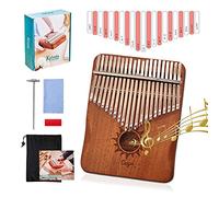 21 Keys Kalimba Marimba Portable Finger Piano Mbira Music Instrument Thumb Piano Music Keyboard with Tune Hammer Gift for Children Adults Beginners Sun Form
