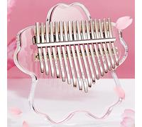 21 Keys Pink Kalimba 17 Keys Thumb Piano Christmas Musical Instruments, Transparent Acrylic Finger Piano Instrument with EVA Waterproof Protective Case for Adult Beginners,clear 17 keys