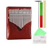 21 Keys Thumb Piano Mahogany Calimba Wooden Keyboard Musical Instrument Kalimba Thumb Piano(Red)