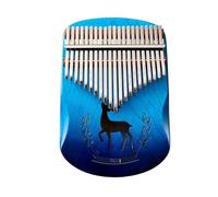 21 KeysThumb Piano, Maple Wood Hollow Design, Portable Finger Piano with Protective Case, Tuning Hammer, and Guide, Ideal for Beginners(Gradient blue)