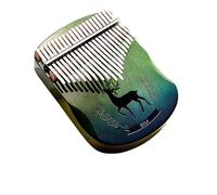 21 KeysThumb Piano, Maple Wood Hollow Design, Portable Finger Piano with Protective Case, Tuning Hammer, and Guide, Ideal for Beginners(Green)