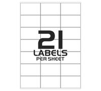 (21 labels Per A4 Sheet) A4 Labels 20 Sheets Sticky Label, Address Labels, Printer Labels, iSOUL Self Adhesive Printable A4 Sticker Paper for Printing, Laser Labels Stickers