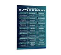 21 Laws Of Leadership Print Posters for Room Aesthetic Canvas Wall Art Bedroom Decor20x30inch(50x75cm)