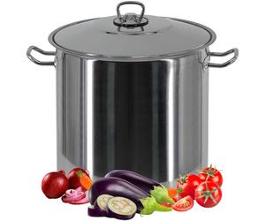 (21 Ltr) Geezy MasterClass Large Stainless Steel Induction Stock Pot With Lid